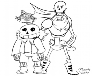 sans and papyrus by dragonfire1000 